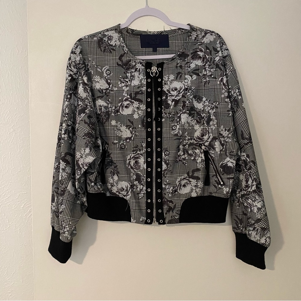 Rachel Roy Plaid Bomber Jacket